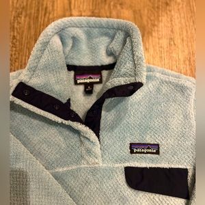 💠💠SUPER Cozy Patagonia Women's Snap-T Aqua/Cyan Pullover Sweater WORN 2x💠💠